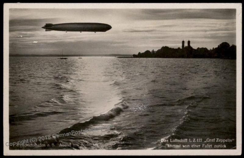 3rd Reich Germany SS Feldpost Graf Zeppelin Airship 197  RPPC 66443