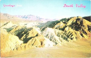 Greetings From Death Valley Aerial View California Photochrome Postcard