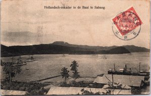 Indonesia Hollands Eskader In De Baai Sabang, Atjeh Vintage Postcard  C140