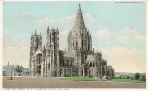 Vintage Postcard 1920's Cathedral St. John The Divine Episcopal Diocese New York