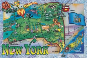 Map of New York the Empire State - Flower Rose - Tree Sugar Maple - pm 2003