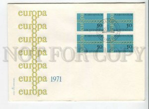 445948 Liechtenstein 1971 year FDC Europa CEPT block of four stamps