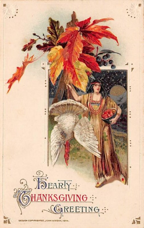 Artist Samuel Schmucker Vintage Thanksgiving Postcard