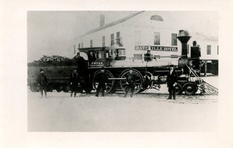 CT - Dayville circa 1910. Norwich & Worcester Railroad Train and Daysville Ho...