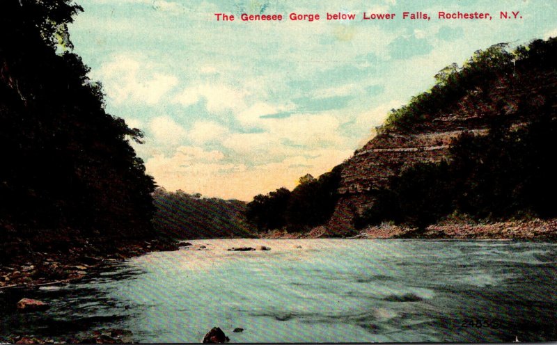 New York Rochester The Genesee Gorge Below Lower Falls