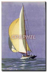 Old Postcard Fantasy Illustrator Haffner Boat Yacht of the current high-class...