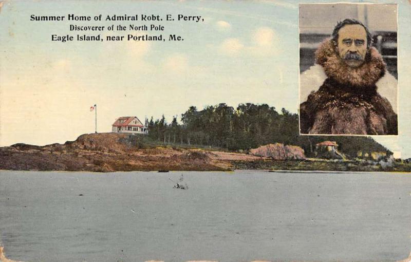 Portland Maine Eagle Island Waterfront Antique Postcard K68329