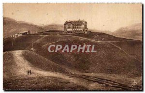 Old Postcard Luchon Superbagneres The station and the large hotel