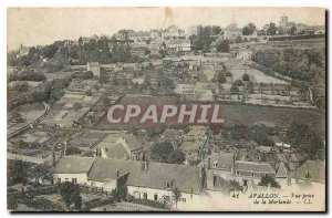 Old Postcard Avallon View from the Mortande