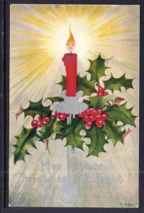 May Your Christmas Be Bright Candle Holly