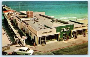 PALM BEACH, Florida FL~ Birdseye PALM BEACH PIER Coffee Shop 1950s Cars Postcard