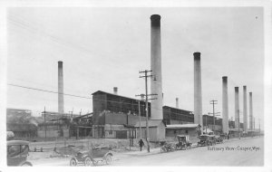 Postcard RPPC C-1910 Wyoming Casper Refinery View Oil Industry autos WY24-694