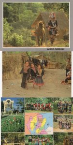 Hill Tribe Thailand Market Traders Dwarf 3x Postcard s