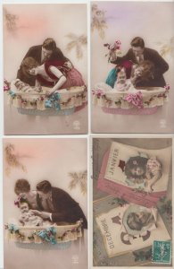 PARENTS & CHILDREN GLAMOUR 38 REAL PHOTO Vintage Postcards pre-1940 (L2974)