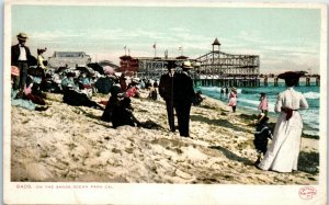 1900s On the Sands Ocean Park California Early Beach Scene Postcard