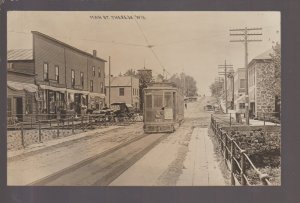 Theresa WISCONSIN RPPC c1910 MAIN STREET Added On TROLLEY nr Mayville Lomira KB