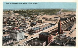 Vintage Postcard 1920's Looking Southeast from Smith Tower Seattle Washington WA