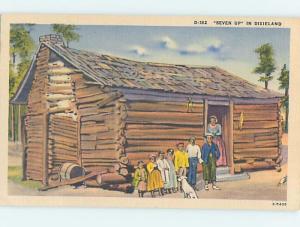 Linen black americana postcard ho4193