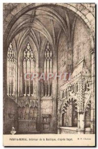 Old Postcard Paray Monial Interior of the Basilica of & # 39Apres Sagot