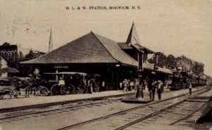 D.L.&W. Station, Norwich, NY, USA Railroad Train Depot 1909 crease right bott...