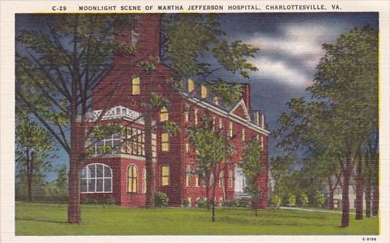 Moonlight Scene Of Martha Jefferson Hospital Charlottesville Virginia