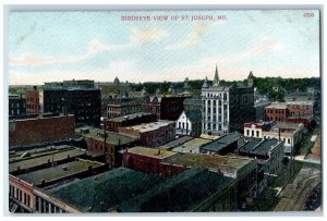 c1950 Birdseye View Buildings Dirt Road Tower Of St. Joseph Missouri MO Postcard