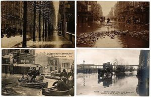 FRANCE FLOODS 1910, FRANCE 300 Vintage Postcards (L5560)