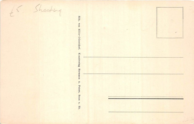 lot387 Sepia Illustrator Hunting Hunter fox Germany