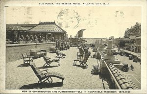 1930 VINTAGE Postcard - Sun Porch, Seaside Hotel Atlantic City NJ New Jersey