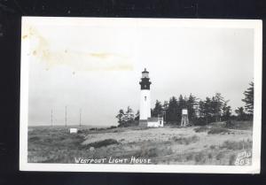 RPPC GRAYS HARBOR WASHINGTON WESTPORT LIGHTHOUSE OLD REAL PHOTO POSTCARD