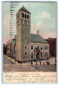 1906 Post Office Lowell Massachusetts MA Antique S. Langdorf & Co. Postcard