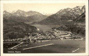 Cordova Alaska AK Bird's Eye View Photocraft Real Photo Vintage Postcard