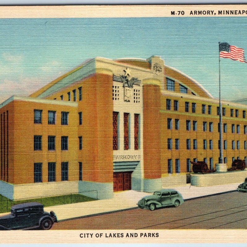 1937 Minneapolis, MN Armory Military Art Deco Ammunition Ammo Warehouse PC A249