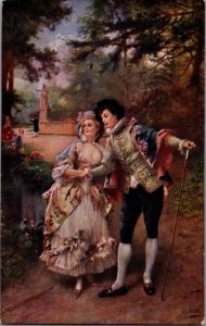 Romantic Couple Detti Don Juan Vintage Postcard 09.71