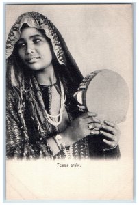 c1940's Femme Arabe Egypt Traditional Dress Vintage Unposted Postcard