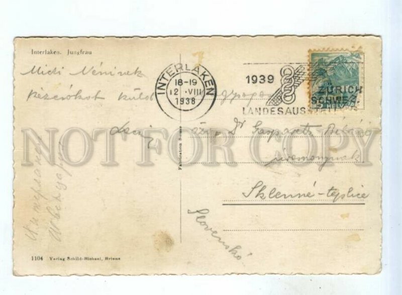531654 Switzerland Interlaken Jungfrau photo real posted advertising seal 