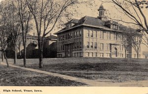 Traer Iowa High School, B/W Lithograph Vintage Postcard U15946