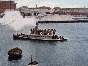 Devon PLYMOUTH Phoenix Wharf showing STEAM FERRY BOAT c1906 Postcard