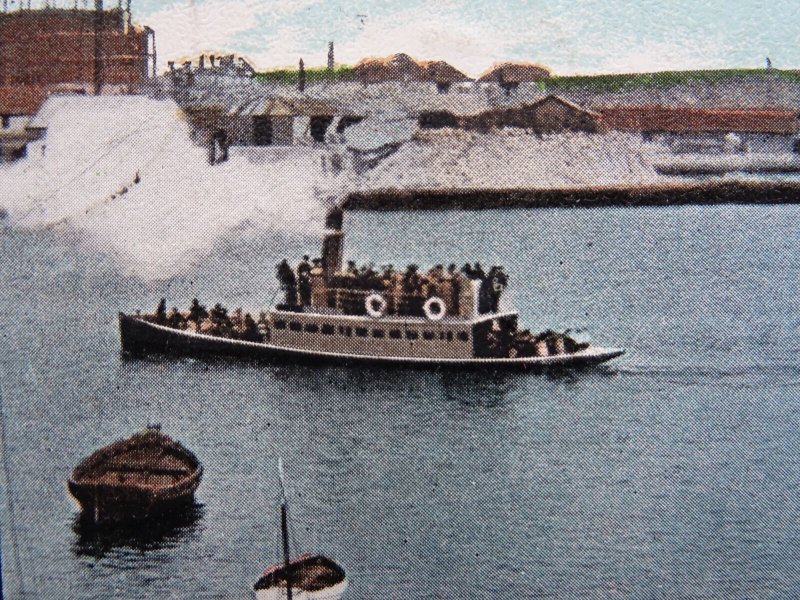 Devon PLYMOUTH Phoenix Wharf showing STEAM FERRY BOAT c1906 Postcard