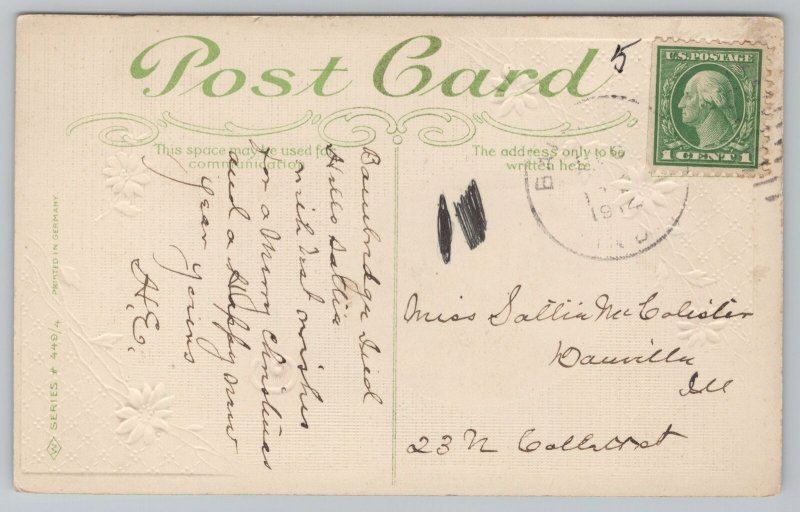 Christmas~Christmas Time Poem Greeting~Vintage Postcard 