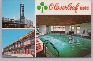 Cloverleaf Motel, Medicine Hat, Alberta, Vintage Chrome Multiview Postcard