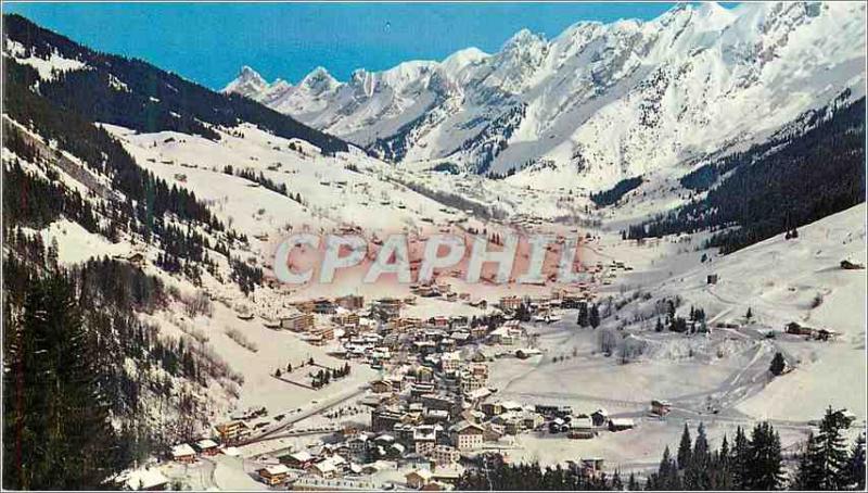 Modern Postcard La Clusaz Alt 1040 2600 m from the slopes of Beauregard