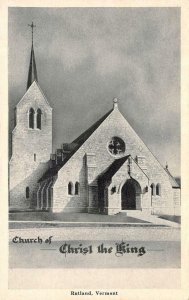 RUTLAND, Vermont VT    CHURCH OF CHRIST THE KING    B&W Graycraft Postcard