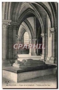 Old Postcard Bourges Crypt of the Cathedral Shrine of the Duke Jean