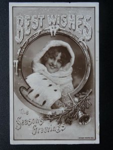 Actress MARIE STUDHOLME Christmas Season's Greeting c1906 RP Postcard by Rotary