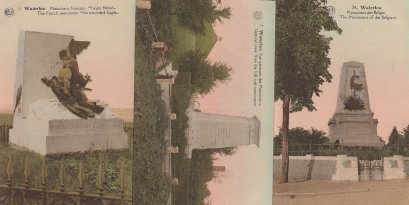 Waterloo Monument Of The Belgians 3x Postcard s