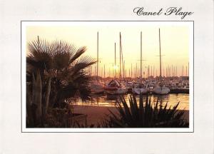 BT10299 Canet plage coucher de soleil sur le port ship bateaux         France