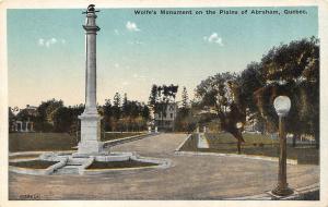 QUEBEC, Canada    WOLFE'S MONUMENT on the PLAINS OF ABRAHAM   c1920's Postcard