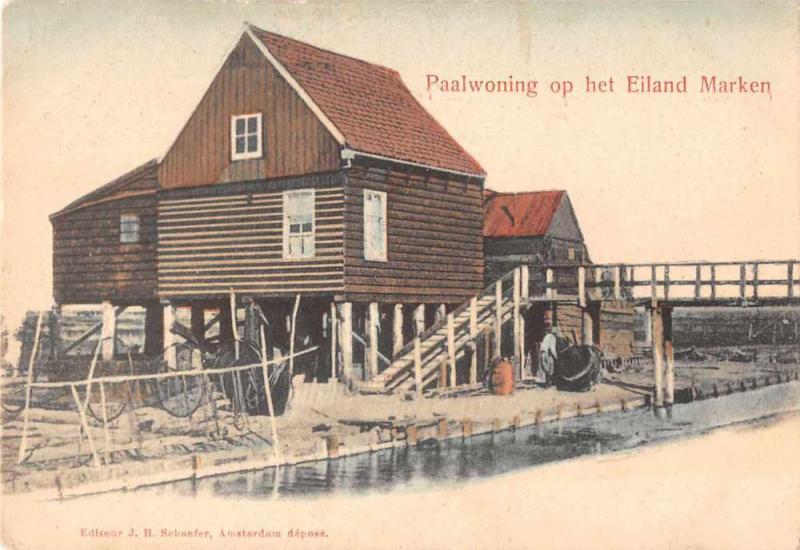 Marken Netherlands Residence by Water Antique Postcard J74827