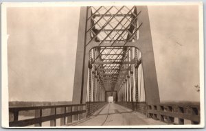 Roadway Bridge Historical Figure RPPC Real Photo Postcard